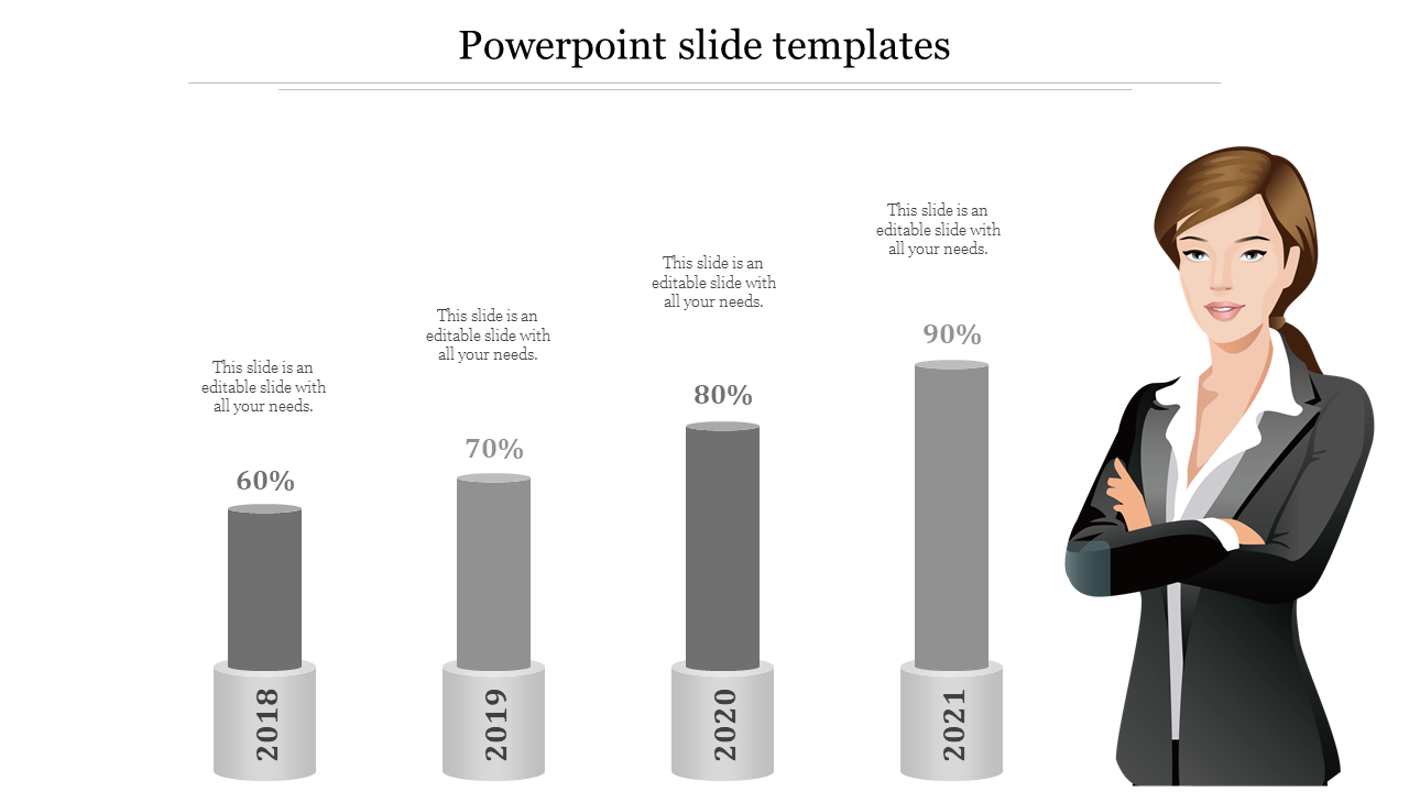 Free - Best Growth PowerPoint Slide Templates With Chart